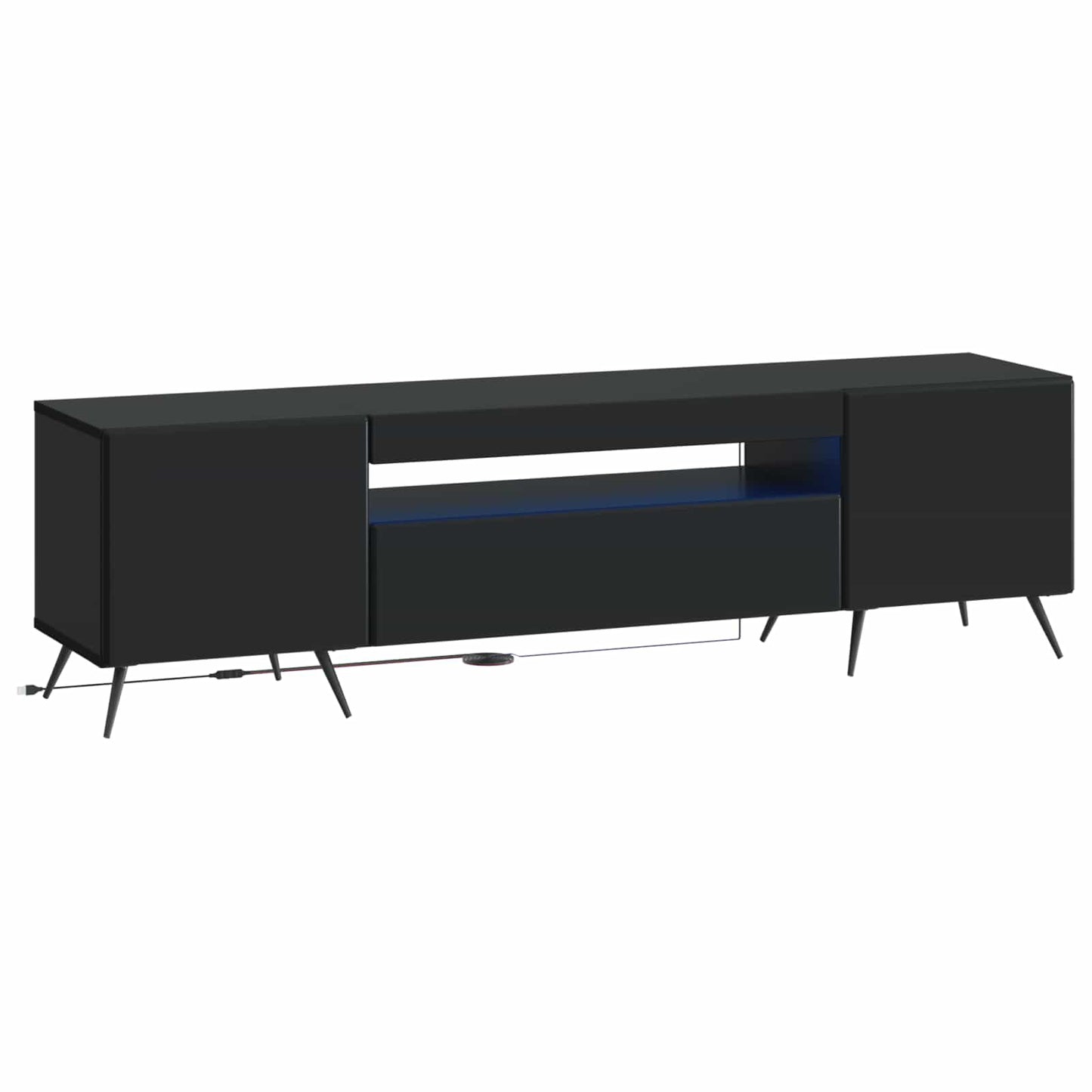 LED-TV-Schrank Schwarz Holzwerkstoff