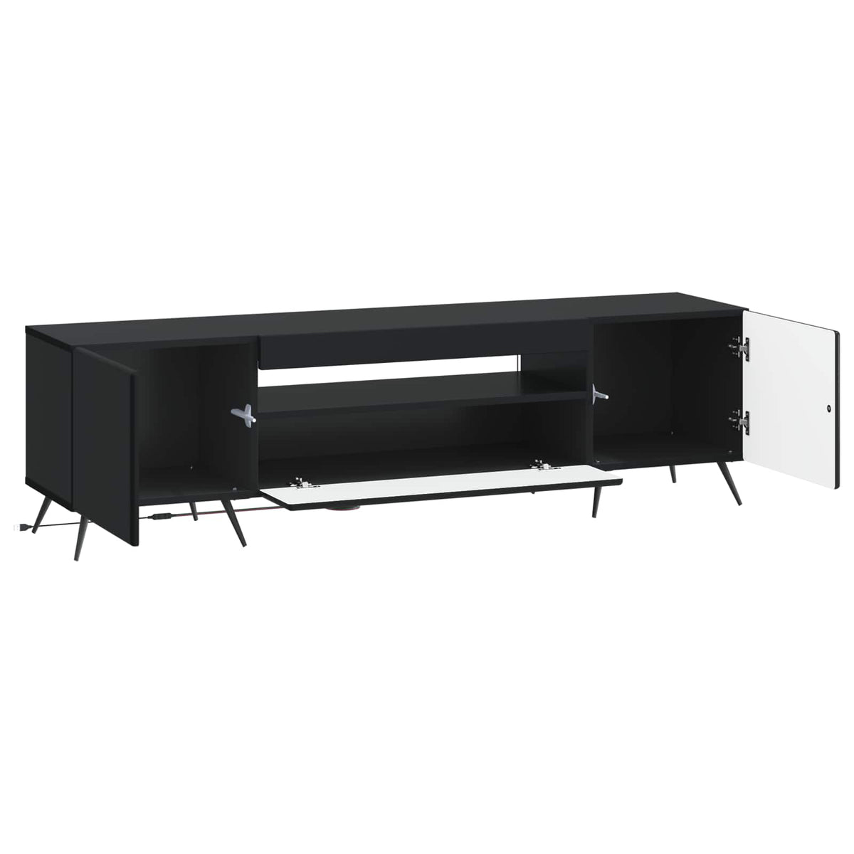 LED-TV-Schrank Schwarz Holzwerkstoff