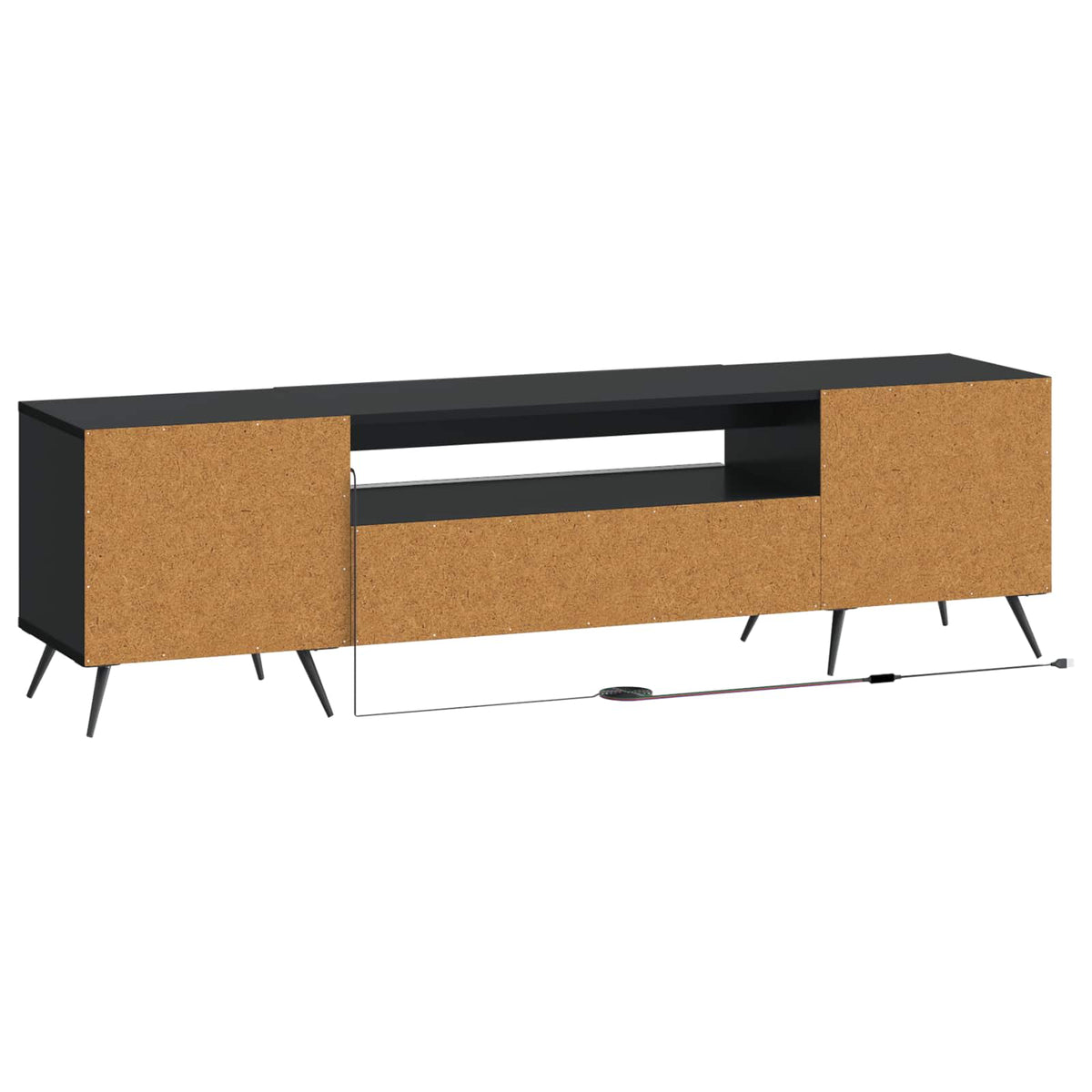 LED-TV-Schrank Schwarz Holzwerkstoff