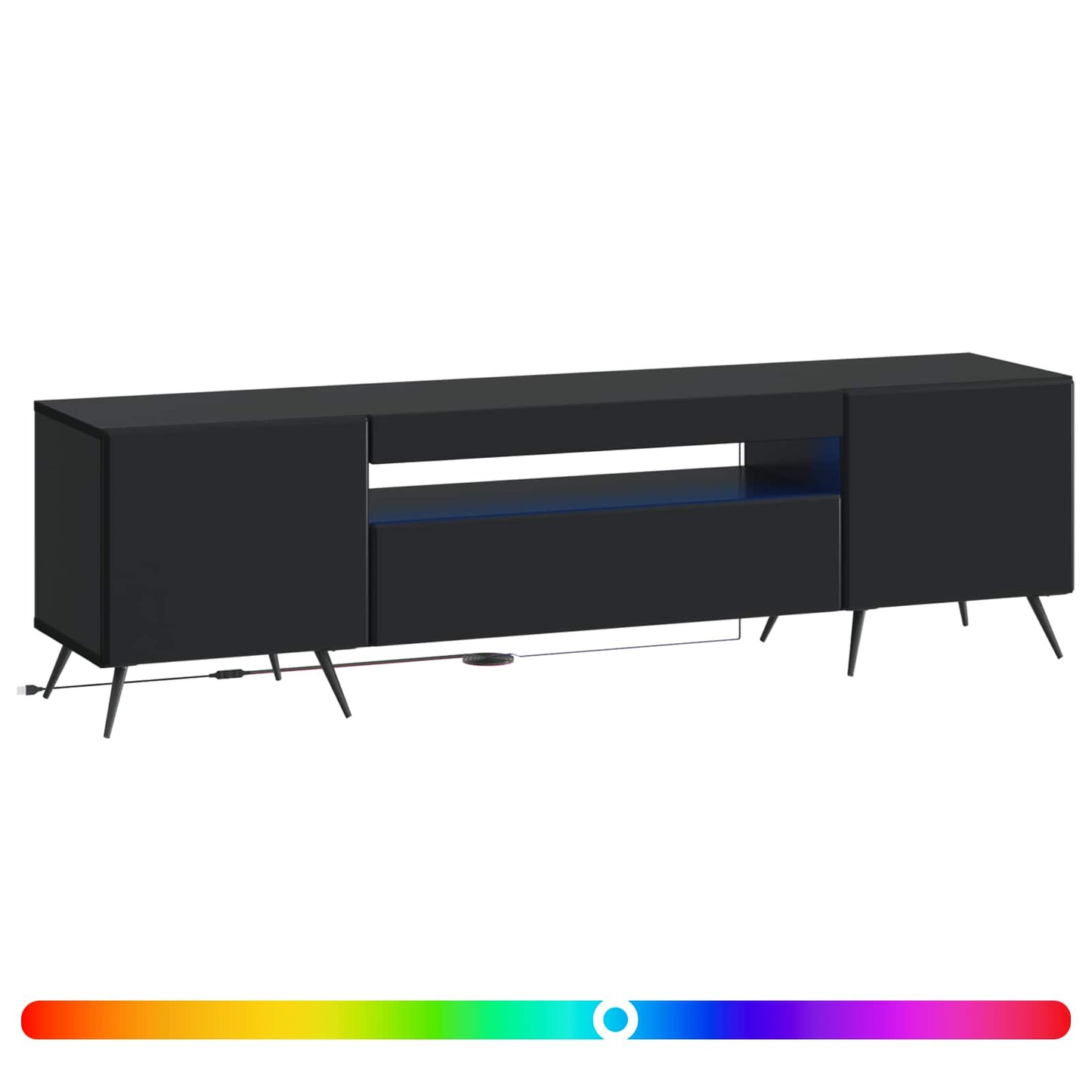 LED-TV-Schrank Schwarz Holzwerkstoff