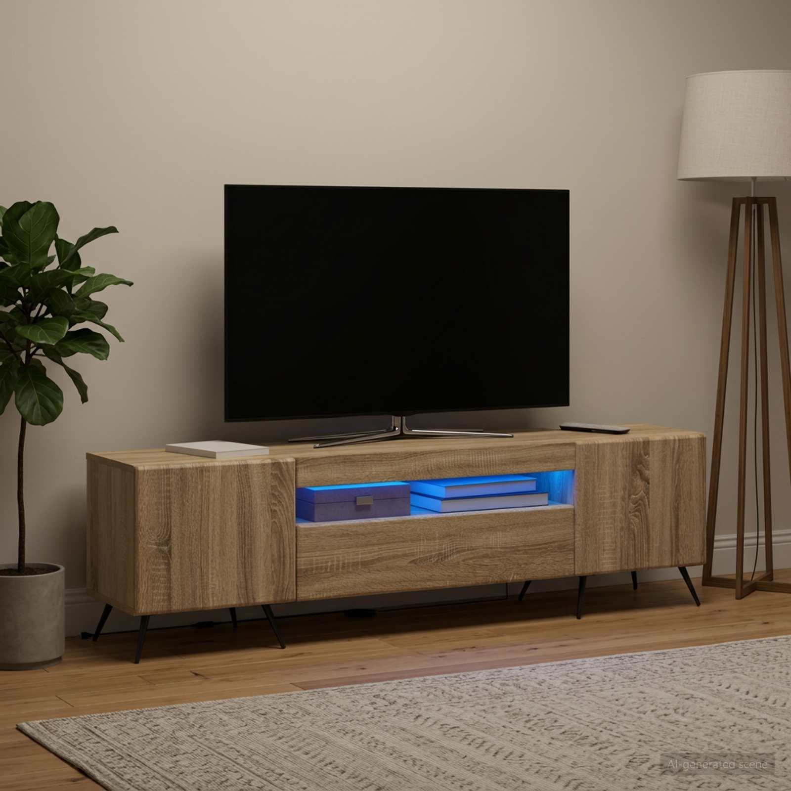 LED-TV-Schrank Sonoma-Eiche Holzwerkstoff
