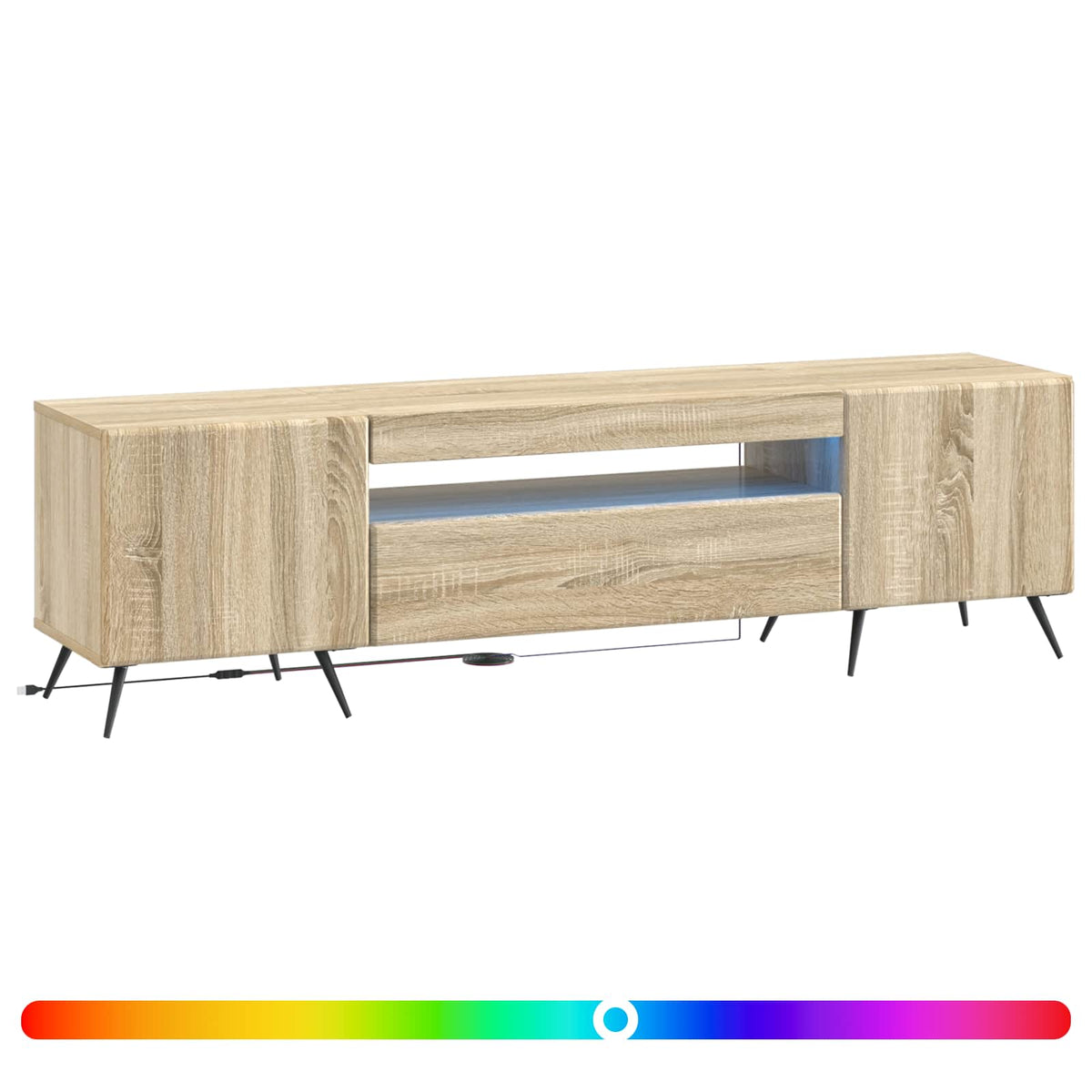LED-TV-Schrank Sonoma-Eiche Holzwerkstoff
