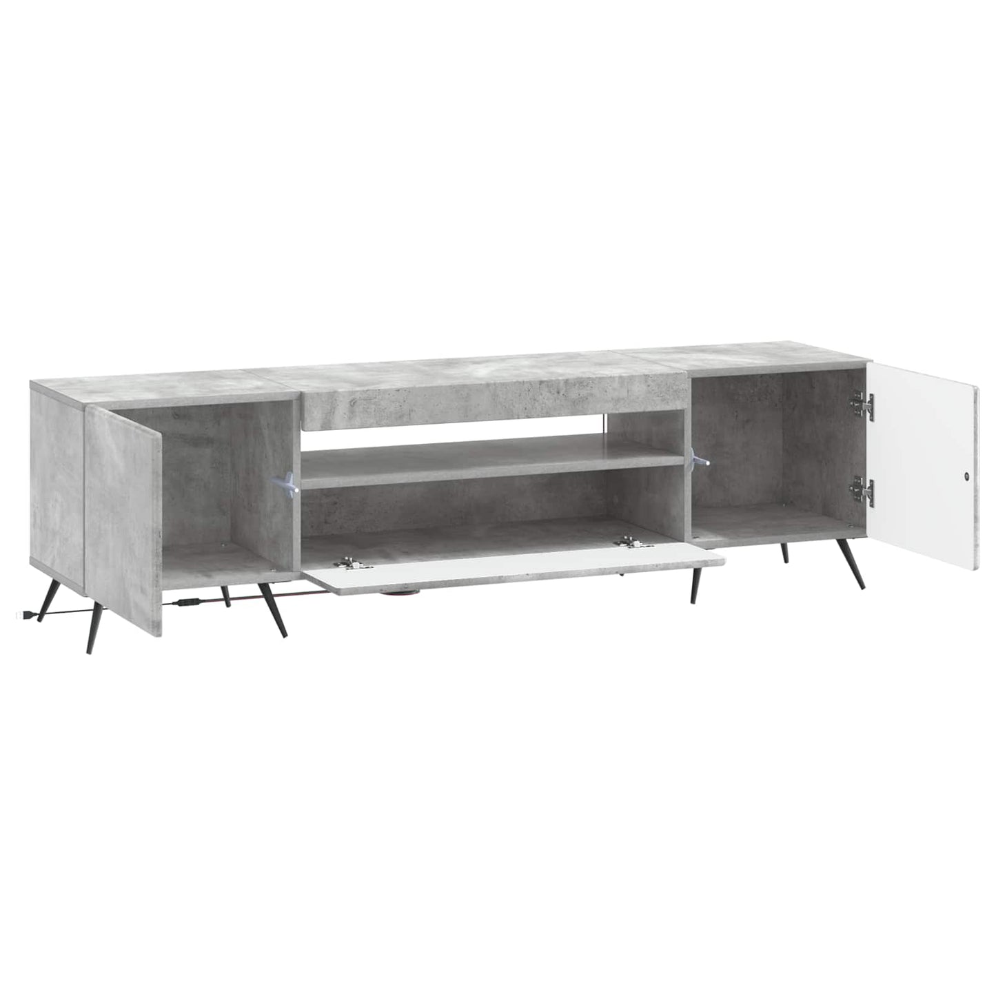 LED-TV-Schrank Betongrau Holzwerkstoff