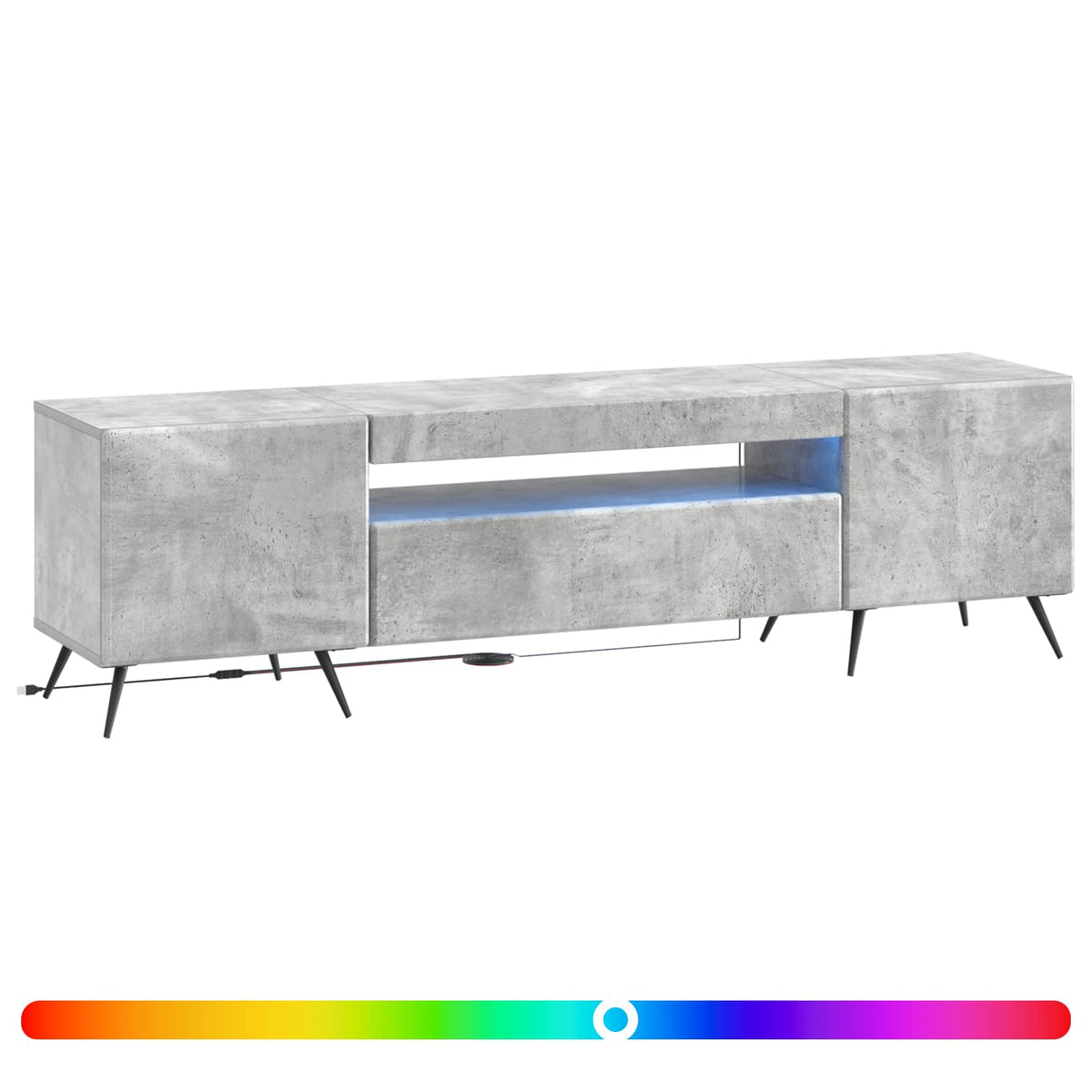 LED-TV-Schrank Betongrau Holzwerkstoff