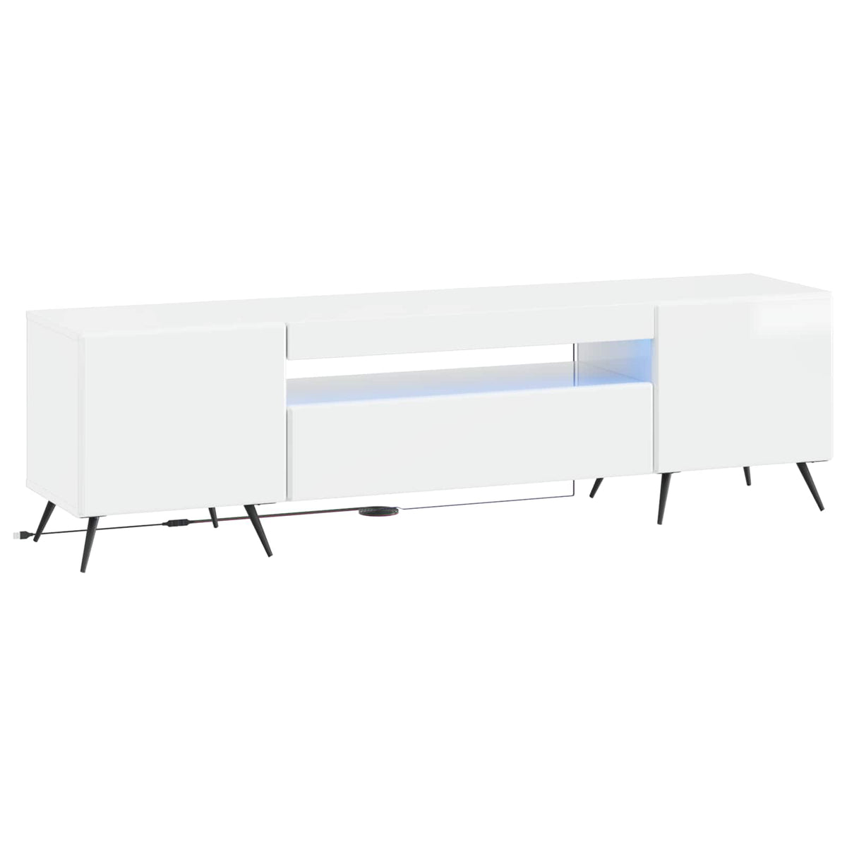 LED-TV-Schrank Hochglanz Weiß Holzwerkstoff