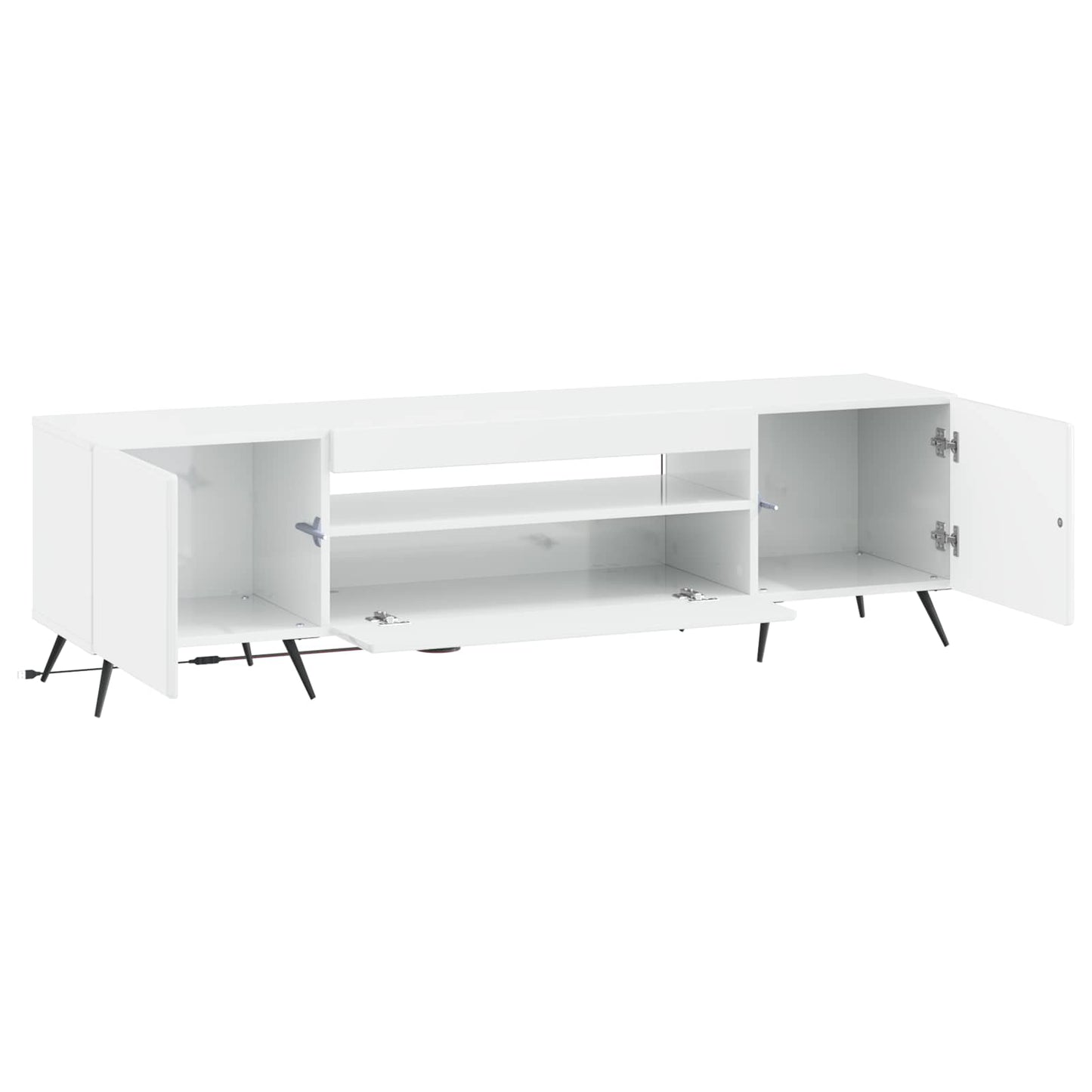 LED-TV-Schrank Hochglanz Weiß Holzwerkstoff