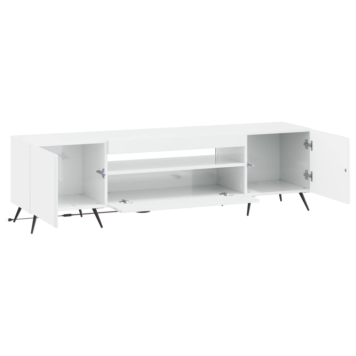 LED-TV-Schrank Hochglanz Weiß Holzwerkstoff