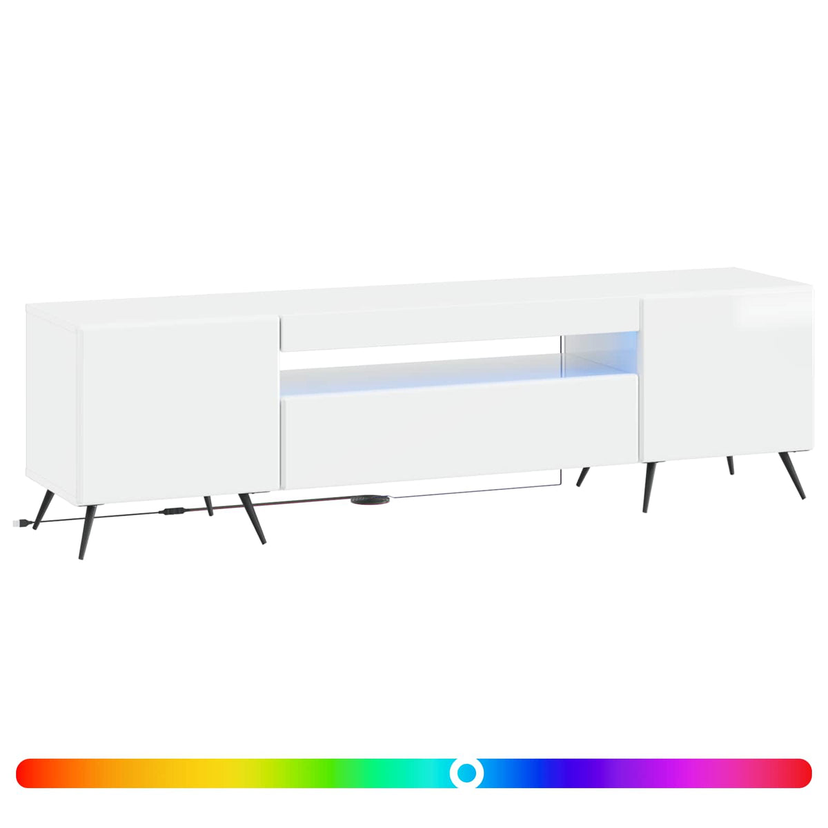 LED-TV-Schrank Hochglanz Weiß Holzwerkstoff
