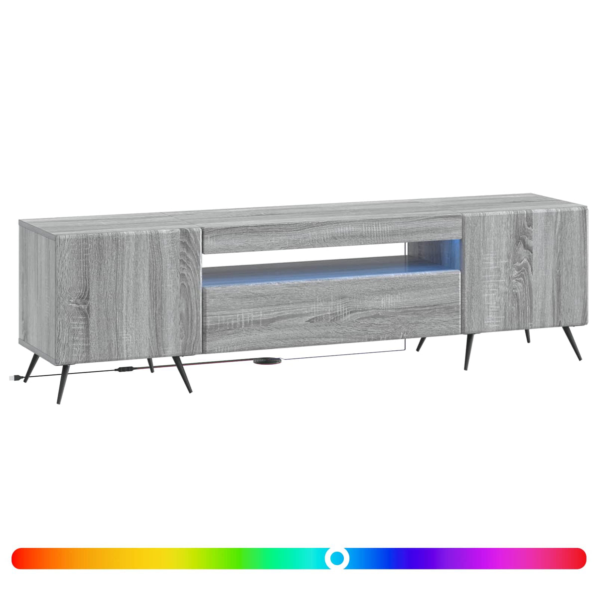 LED-TV-Schrank Sonoma-Grau Holzwerkstoff