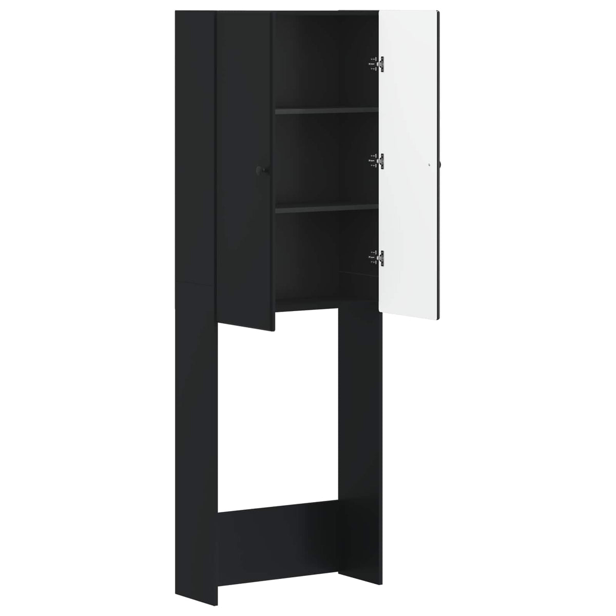Toilettenschrank BREDA Schwarz 66 x 25,5 x 190 cm Holzwerkstoff