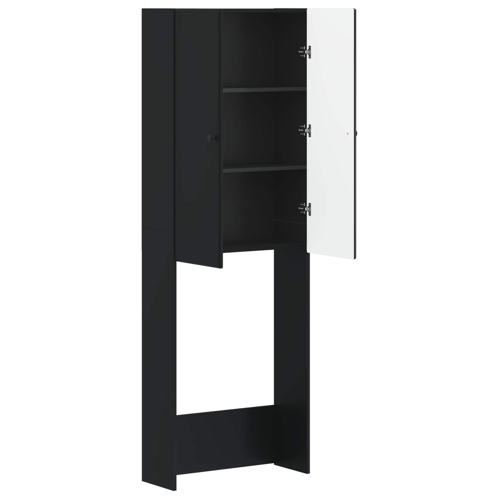 Toilettenschrank BREDA Schwarz 66 x 25,5 x 190 cm Holzwerkstoff