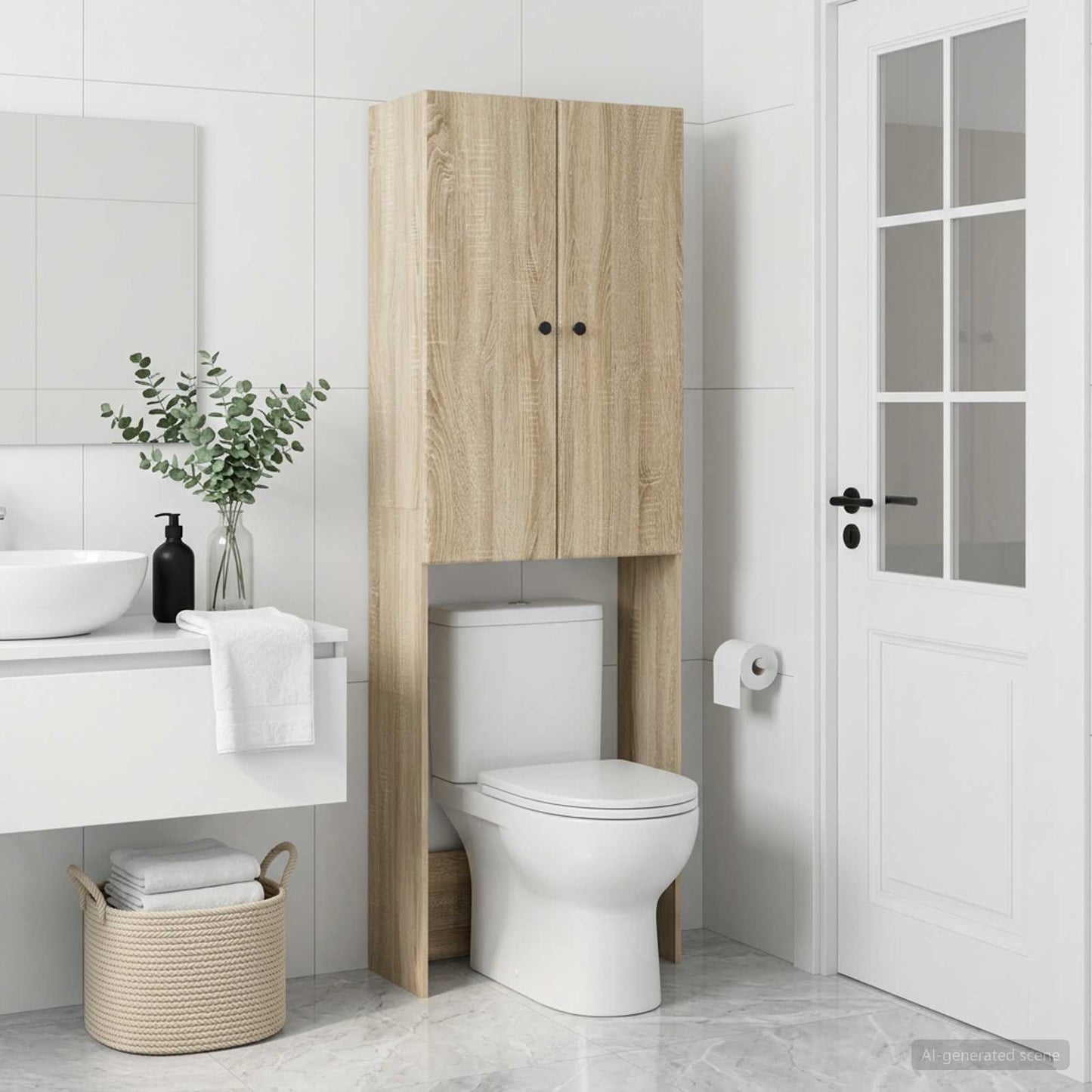 Toilettenschrank BREDA Sonoma-Eiche 66 x 25,5 x 190 cm