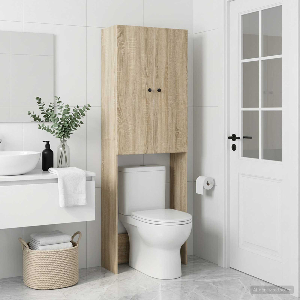 Toilettenschrank BREDA Sonoma-Eiche 66 x 25,5 x 190 cm