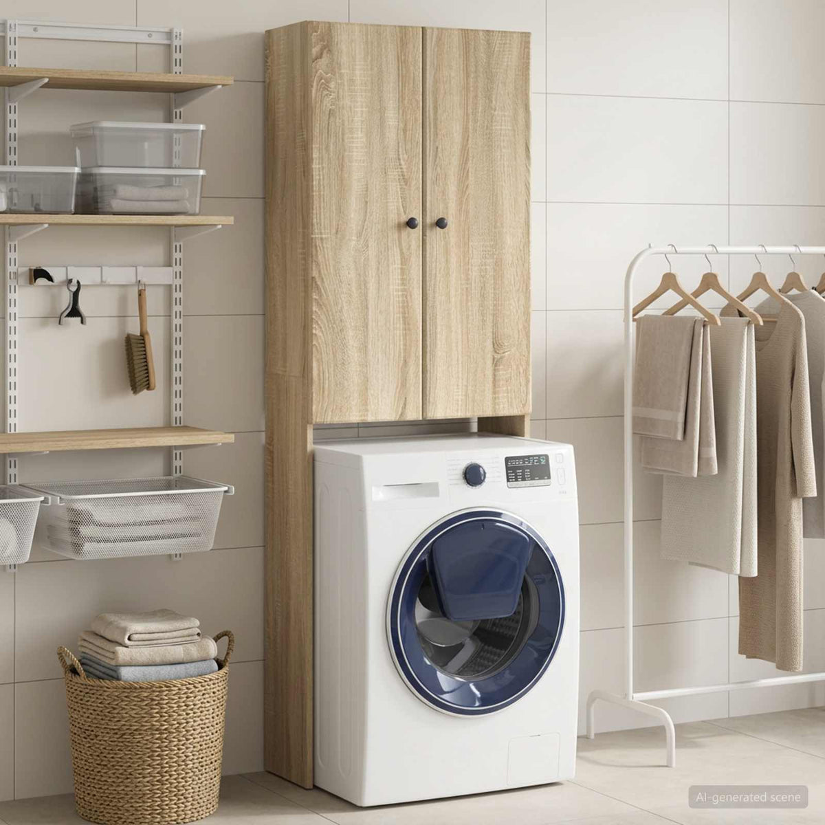 Toilettenschrank BREDA Sonoma-Eiche 66 x 25,5 x 190 cm