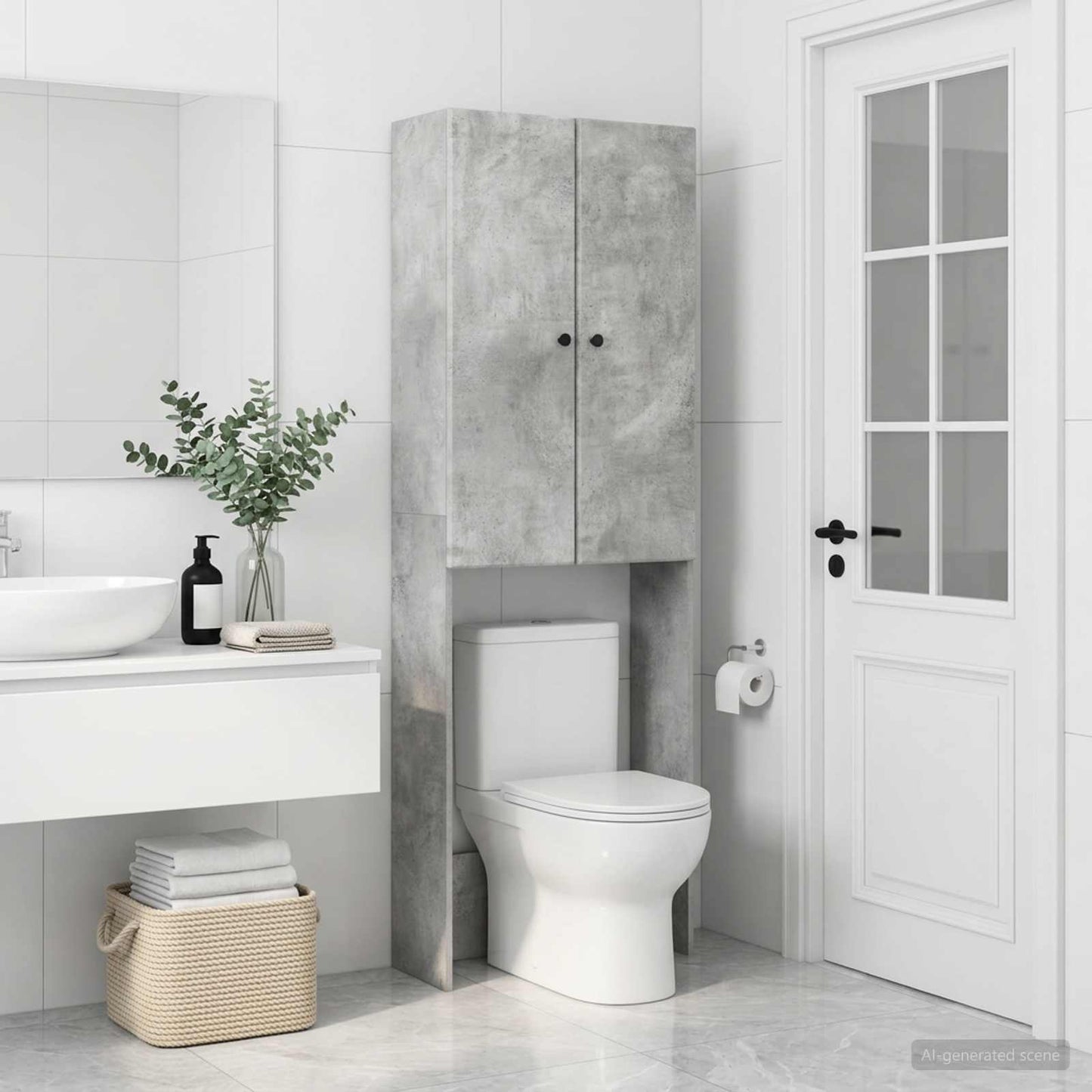 Toilettenschrank BREDA Betongrau 66 x 25,5 x 190 cm