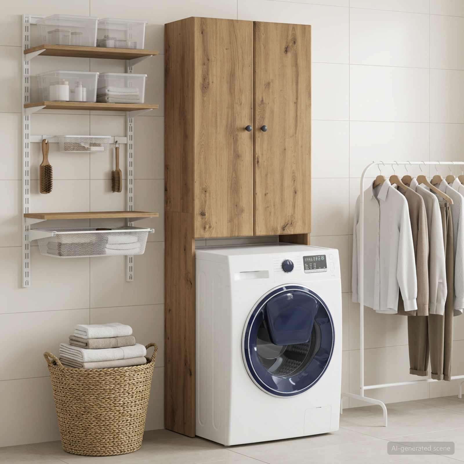 Toilettenschrank BREDA Artisan-Eiche 66 x 25,5 x 190 cm