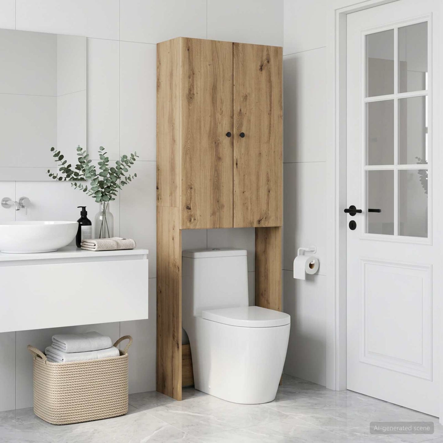 Toilettenschrank BREDA Artisan-Eiche 66 x 25,5 x 190 cm