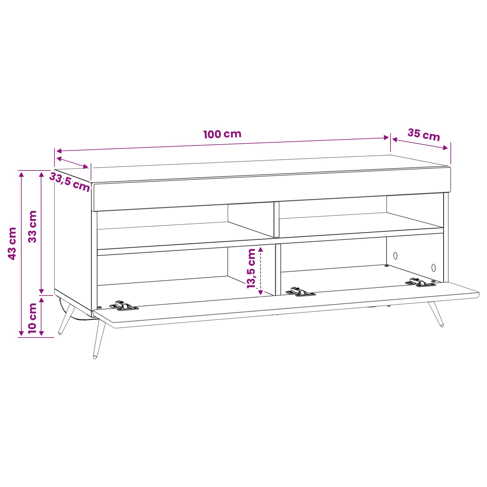 LED-TV-Schrank Weiß Holzwerkstoff