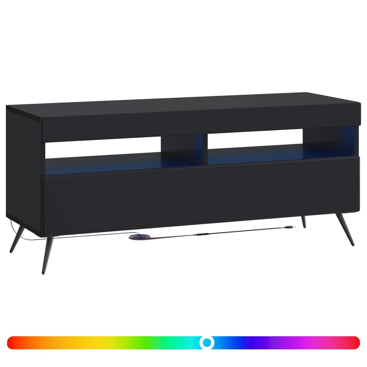 LED-TV-Schrank Schwarz Holzwerkstoff