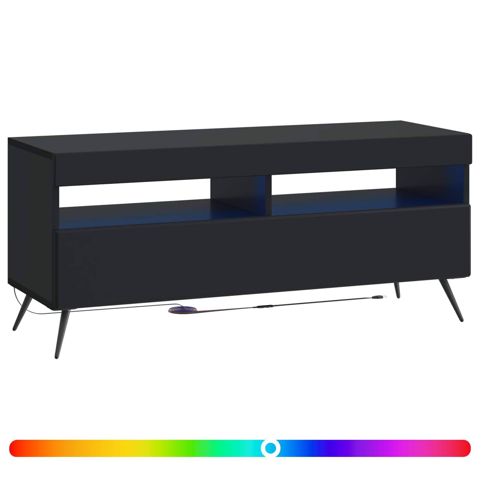 LED-TV-Schrank Schwarz Holzwerkstoff