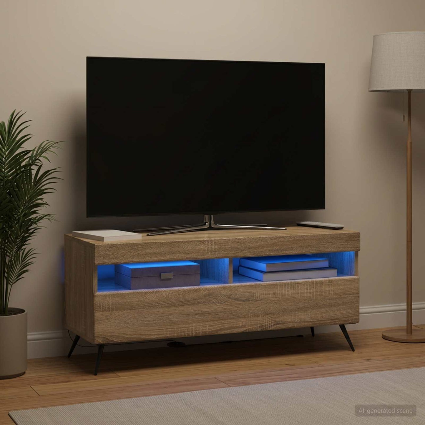 LED-TV-Schrank Sonoma-Eiche Holzwerkstoff
