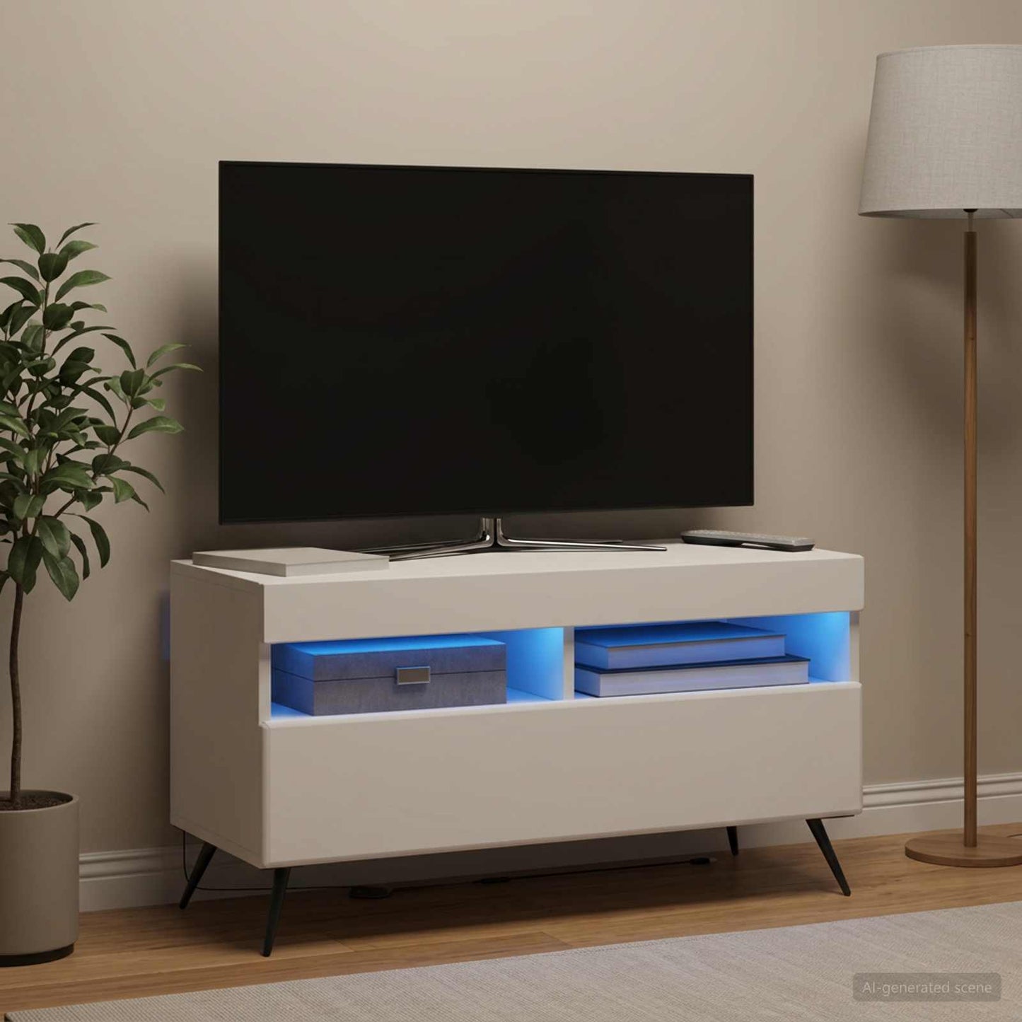 LED-TV-Schrank Weiß Holzwerkstoff