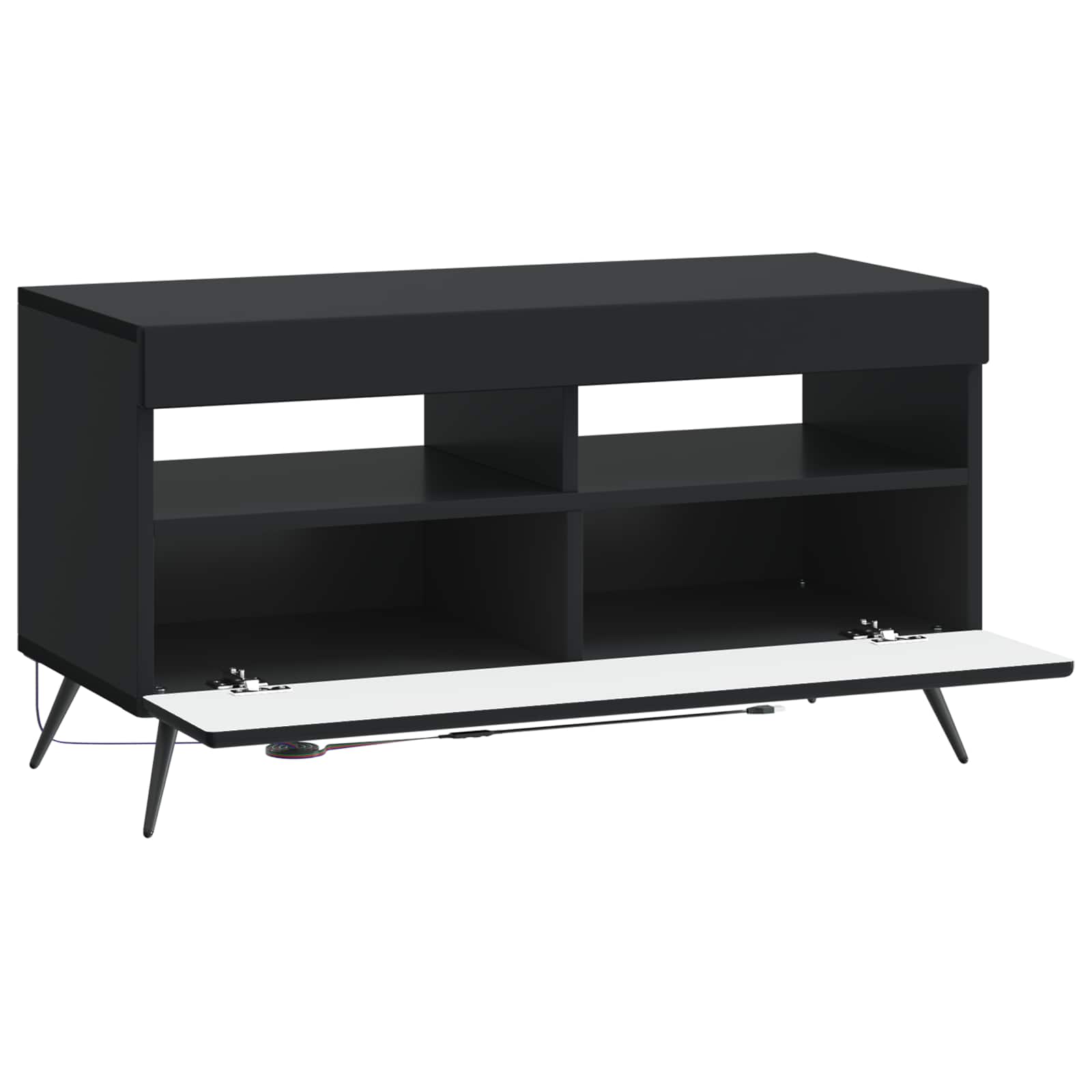 LED-TV-Schrank Schwarz Holzwerkstoff