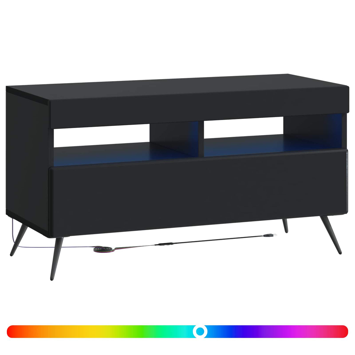 LED-TV-Schrank Schwarz Holzwerkstoff
