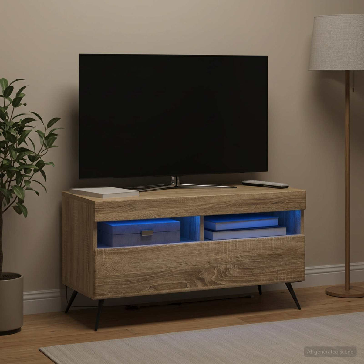 LED-TV-Schrank Sonoma-Eiche Holzwerkstoff