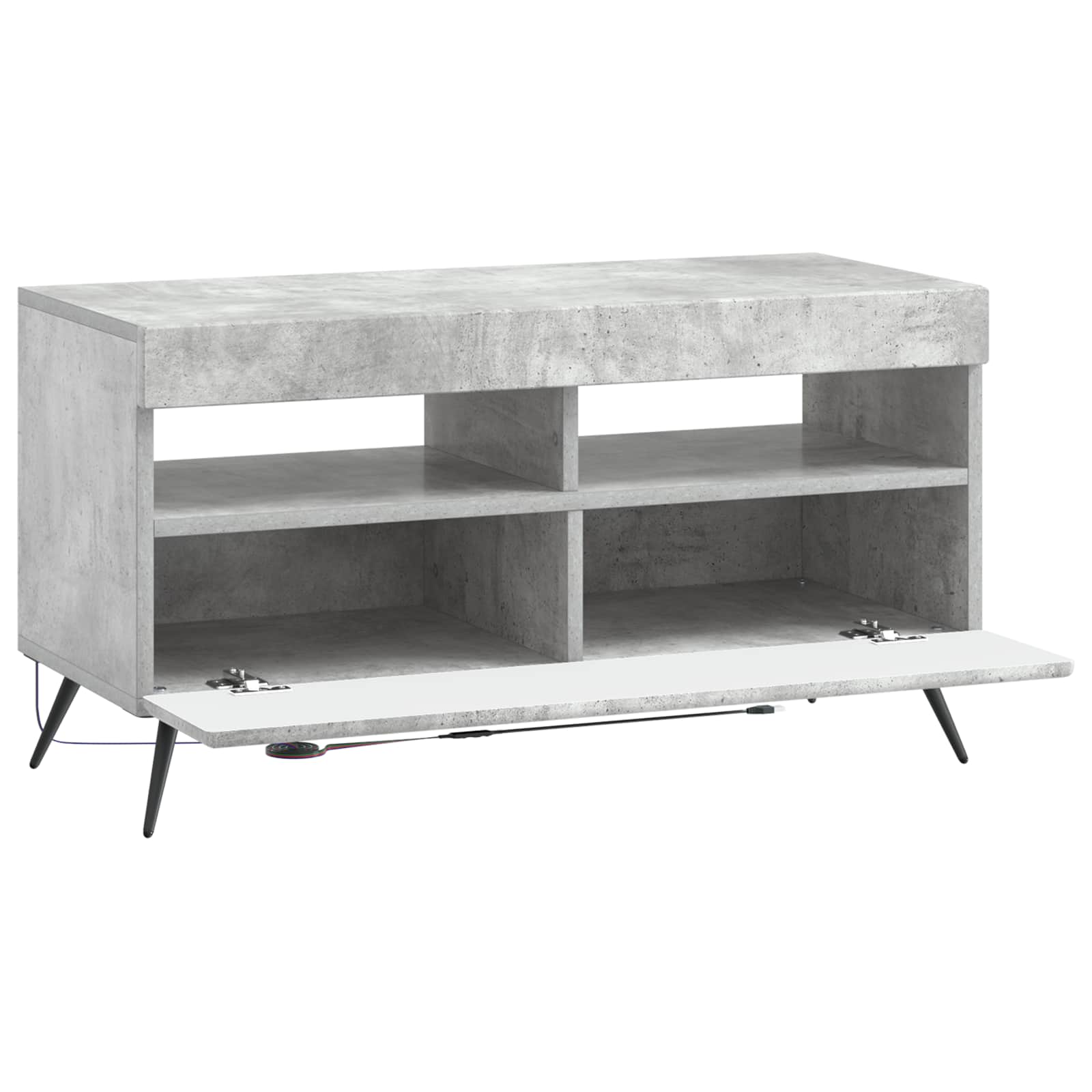 LED-TV-Schrank Betongrau Holzwerkstoff