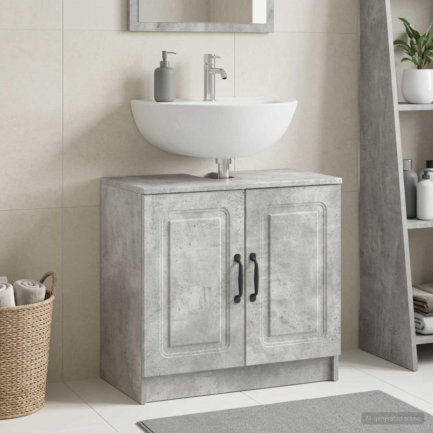 Waschbeckenschrank UTRECHT Betongrau 59,5 x 31,5 x 59 cm