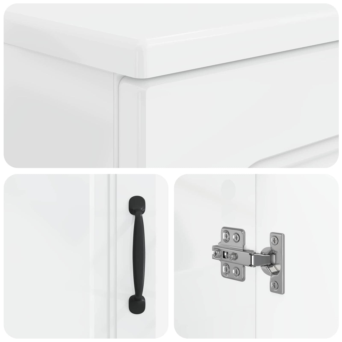 Waschbeckenschrank UTRECHT Hochglanz Weiß 59,5 x 31,5 x 59 cm
