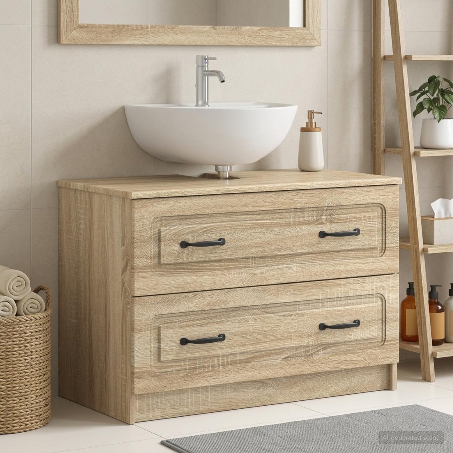 Waschbeckenschrank UTRECHT Sonoma-Eiche 82 x 41 x 56 cm