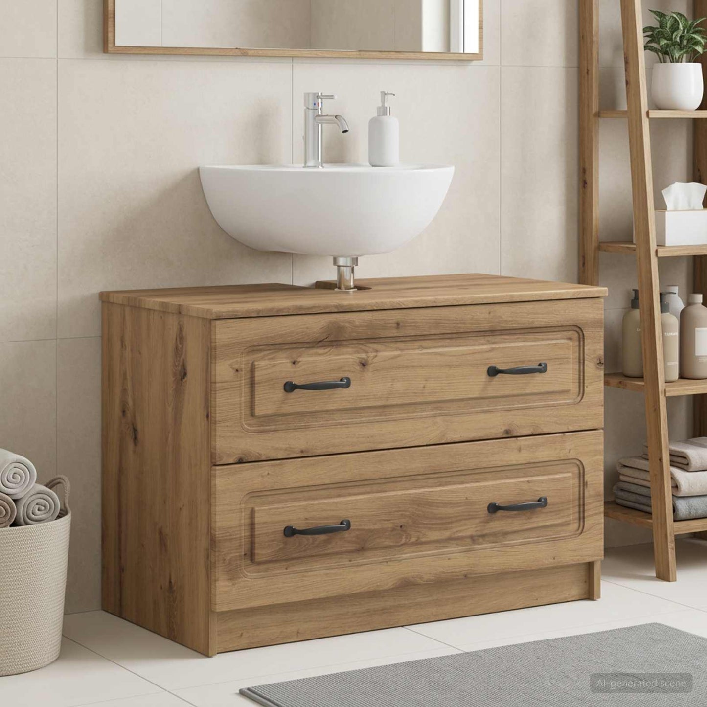 Waschbeckenschrank UTRECHT Artisan-Eiche 82 x 41 x 56 cm