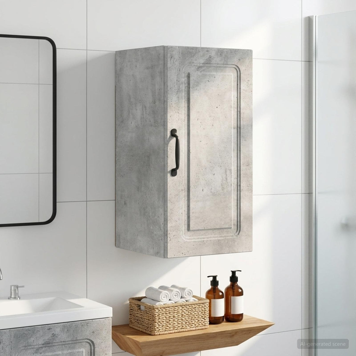 Badezimmer-Wandschrank UTRECHT Betongrau 30 x 31 x 59 cm