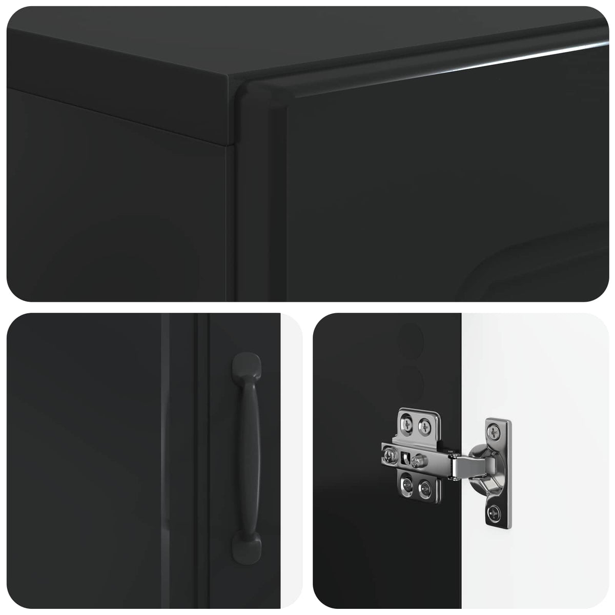 Badezimmerschrank mit offenem Regal UTRECHT Schwarz
