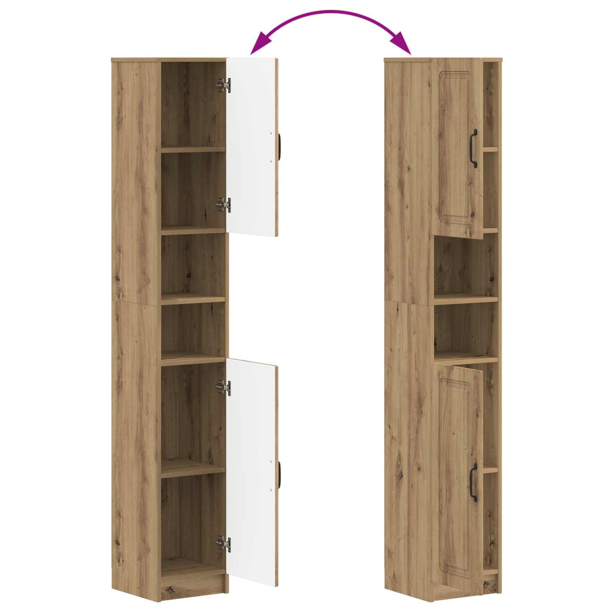 Badezimmerschrank mit offenem Regal UTRECHT Artisan-Eiche