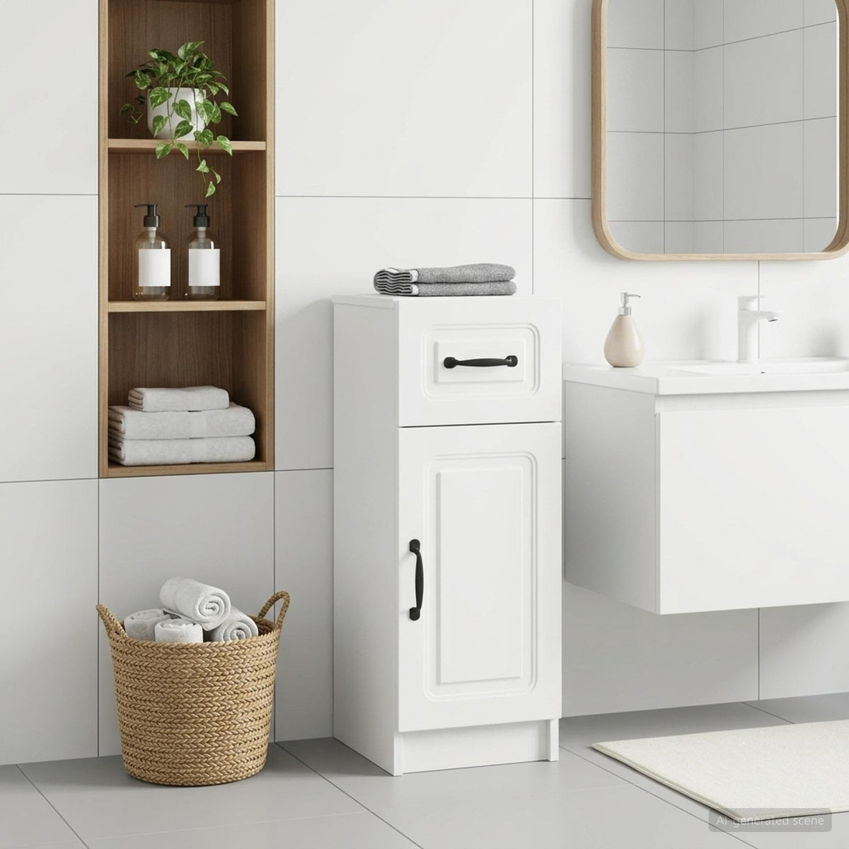 Badezimmer Aufbewahrungsschrank UTRECHT Weiß 30 x 31 x 77 cm