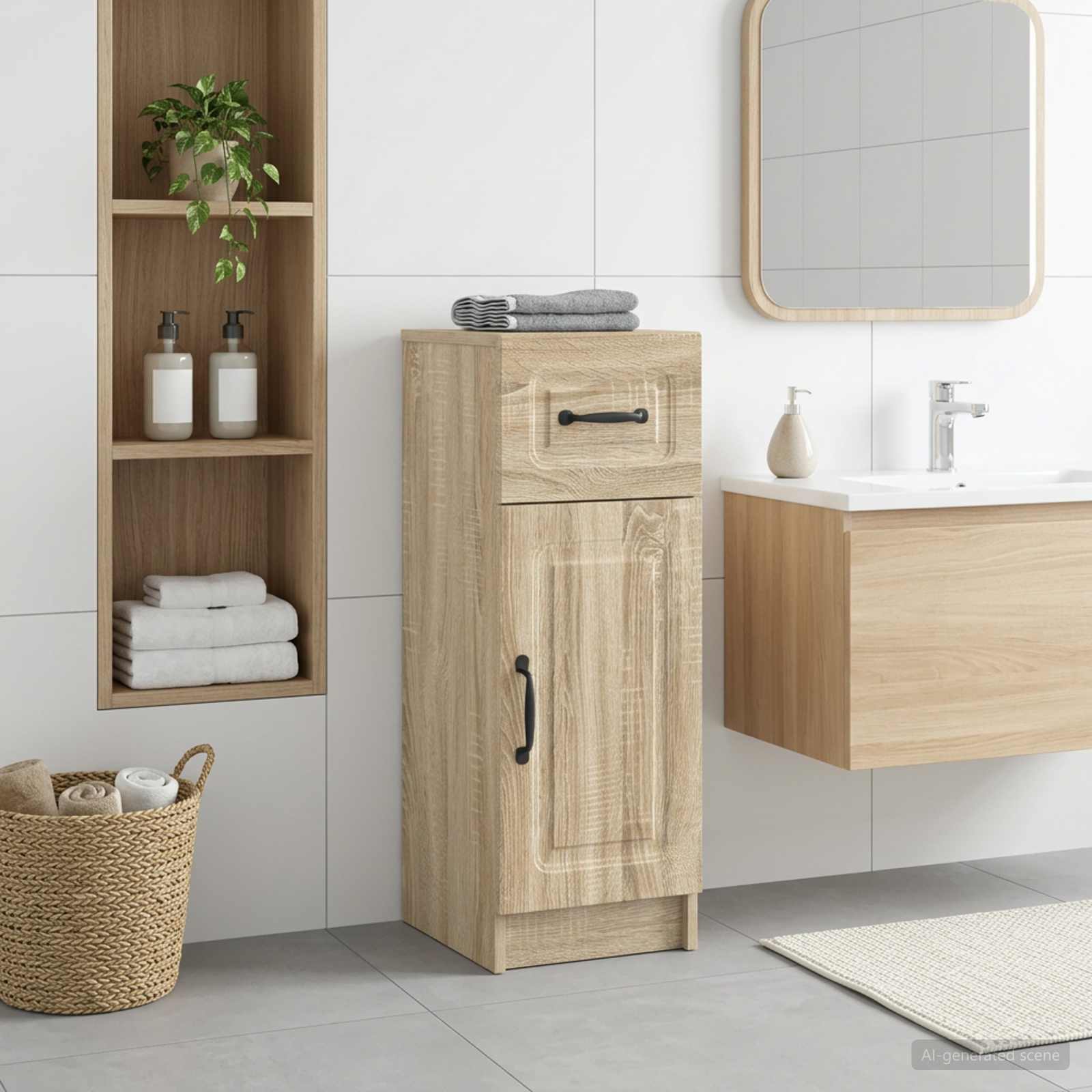 Badezimmer Aufbewahrungsschrank UTRECHT Sonoma-Eiche