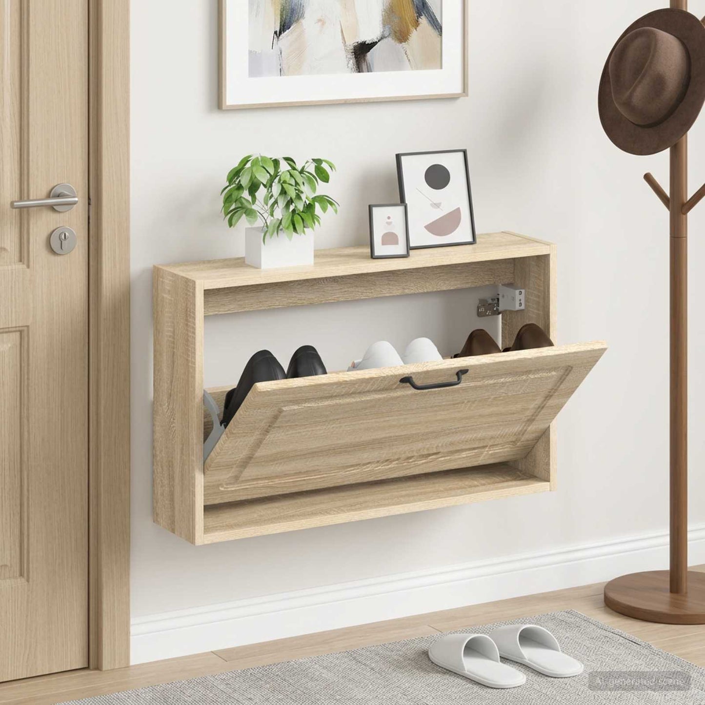 Wandmontierter Schuhschrank UTRECHT 71 x 17 x 43 cm