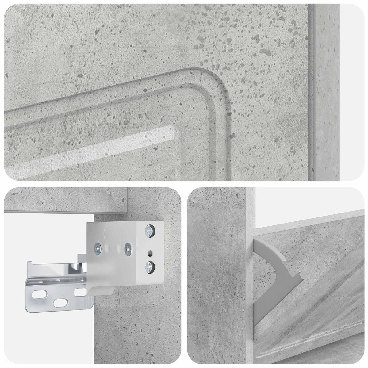 Wandmontierter Schuhschrank UTRECHT 71 x 17 x 43 cm Betongrau