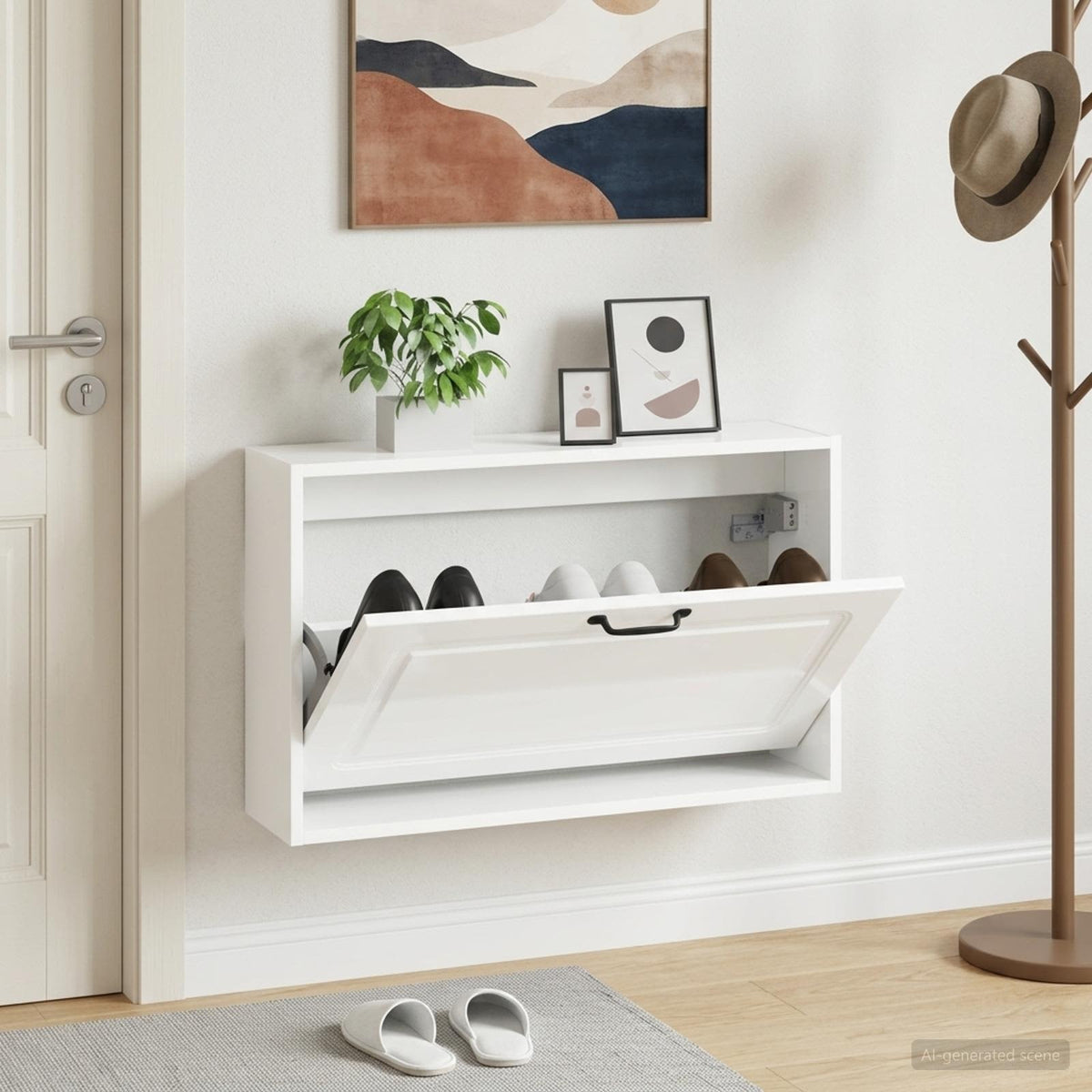 Wandmontierter Schuhschrank UTRECHT 71 x 17 x 43 cm