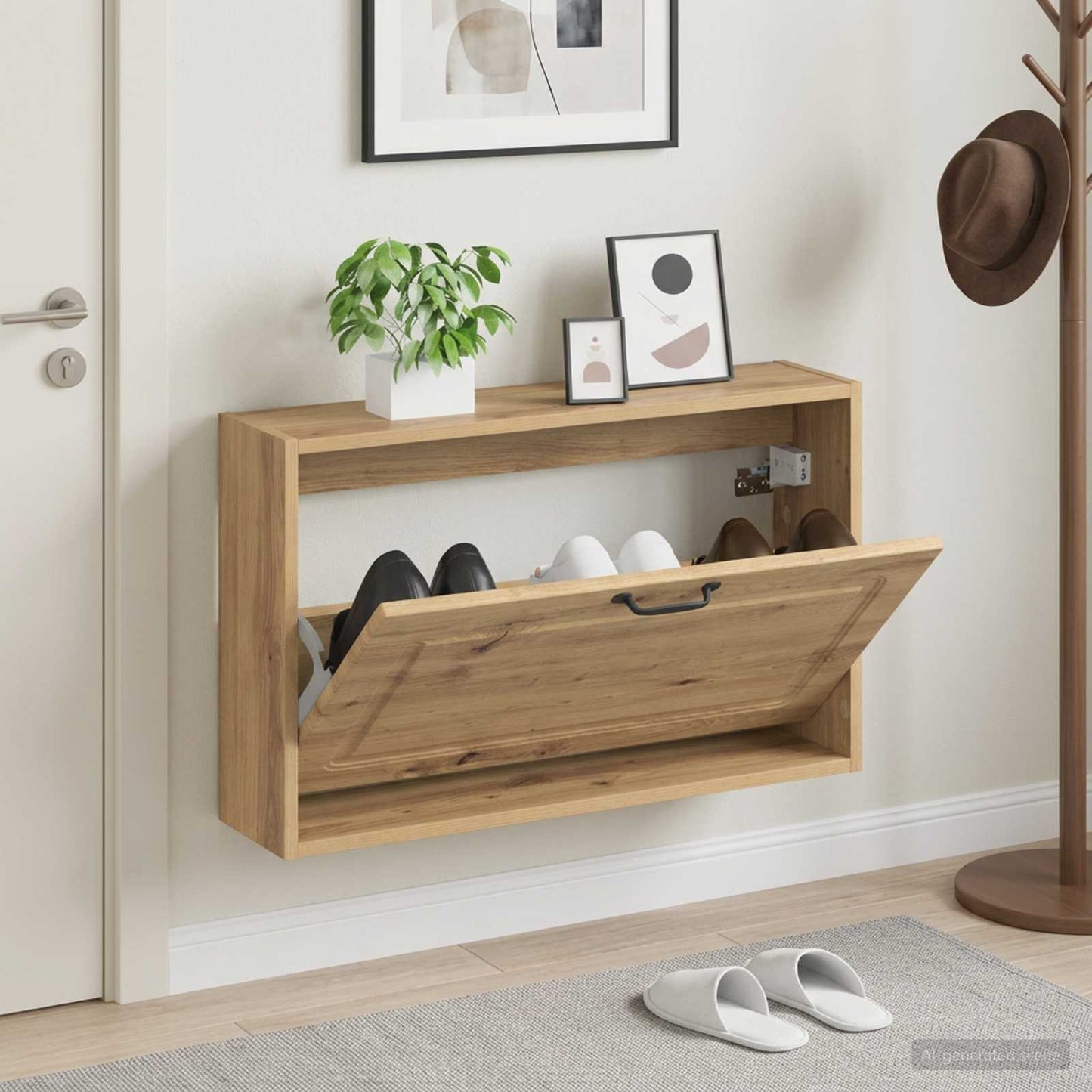 Wandmontierter Schuhschrank UTRECHT 71 x 17 x 43 cm
