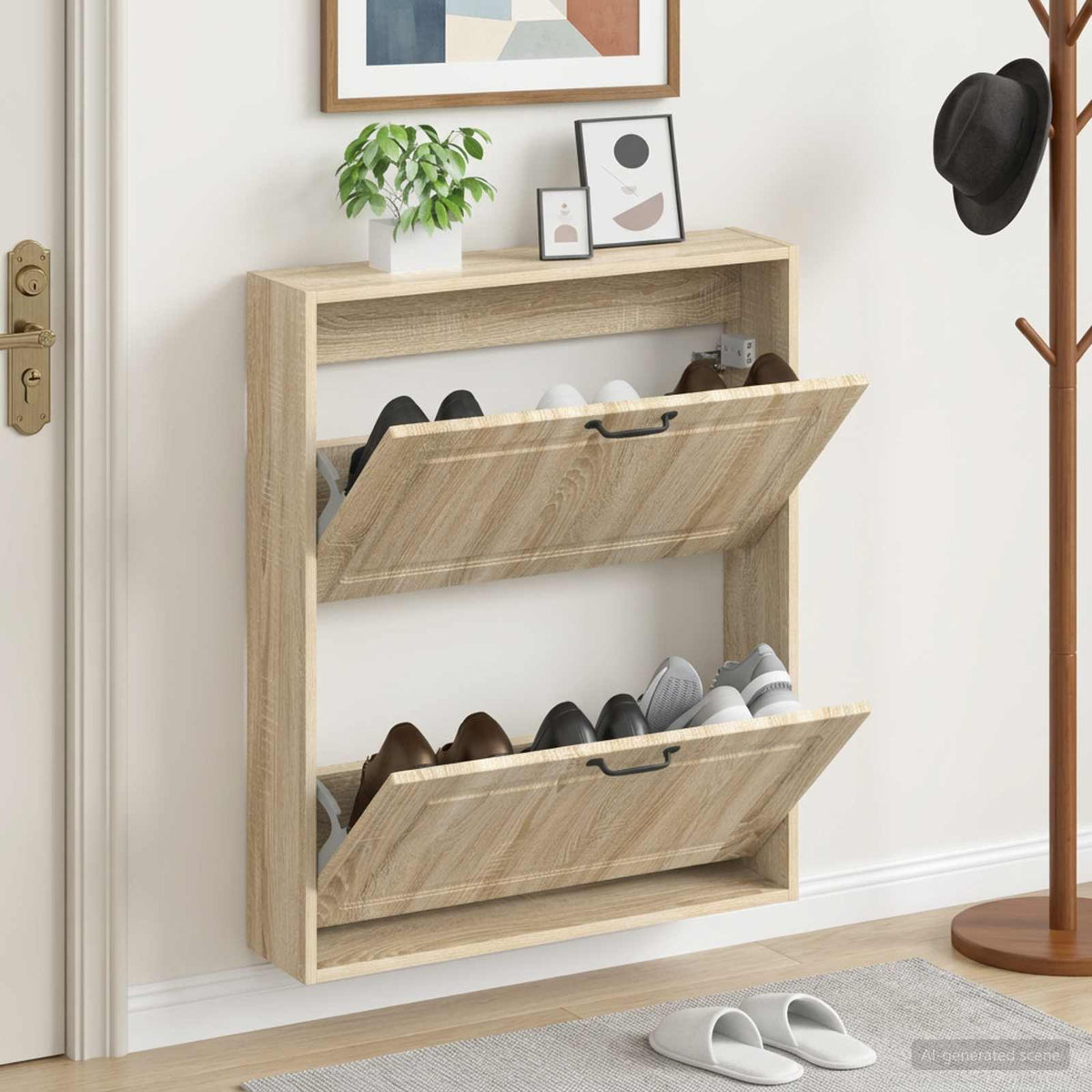 Wandmontierter Schuhschrank UTRECHT 71 x 17 x 86 cm