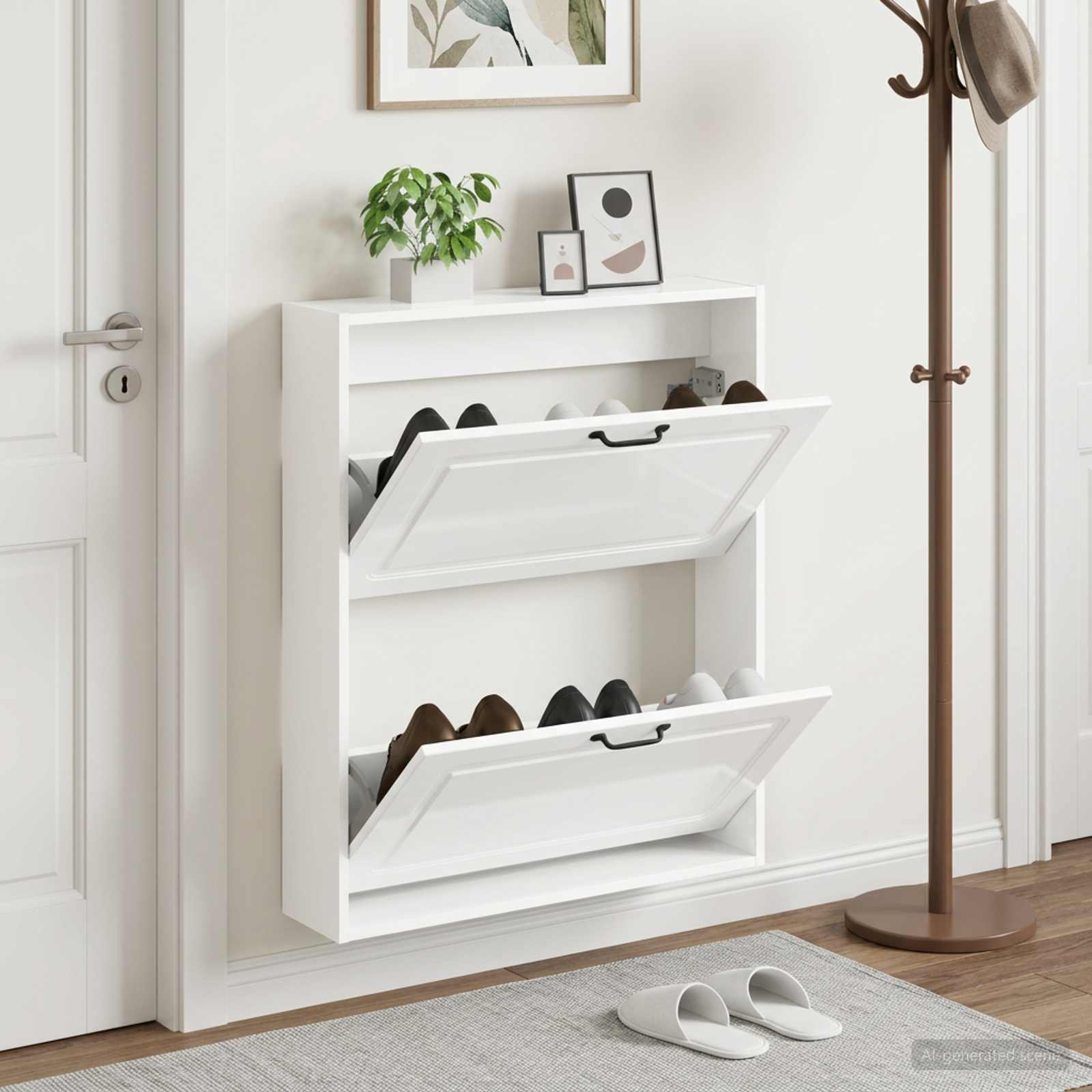 Wandmontierter Schuhschrank UTRECHT 71 x 17 x 86 cm