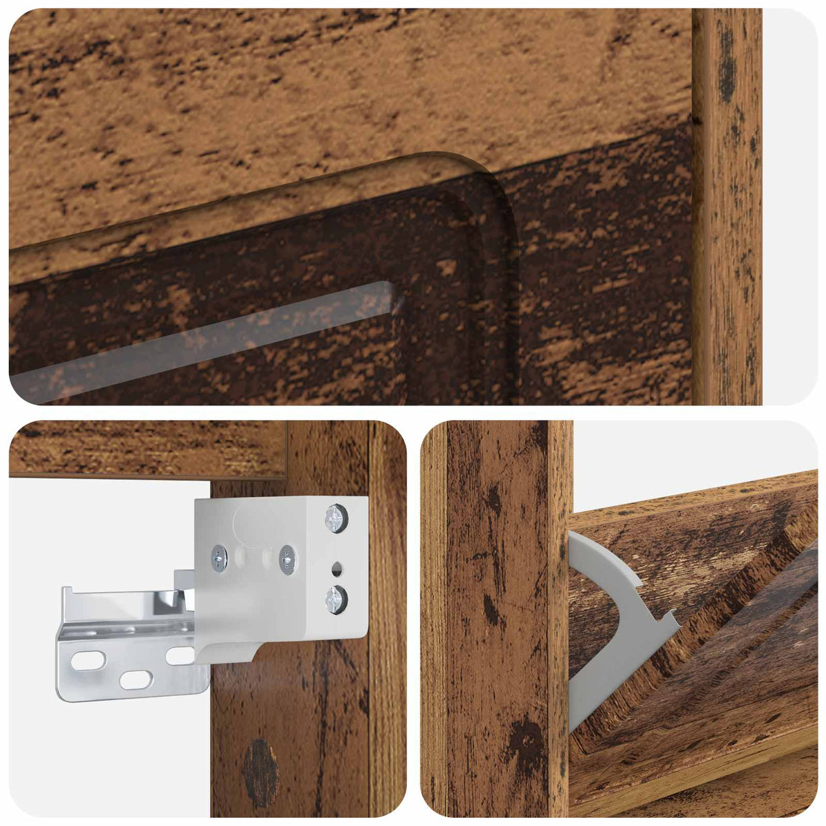 Wandmontierter Schuhschrank UTRECHT 71 x 17 x 86 cm Altholz