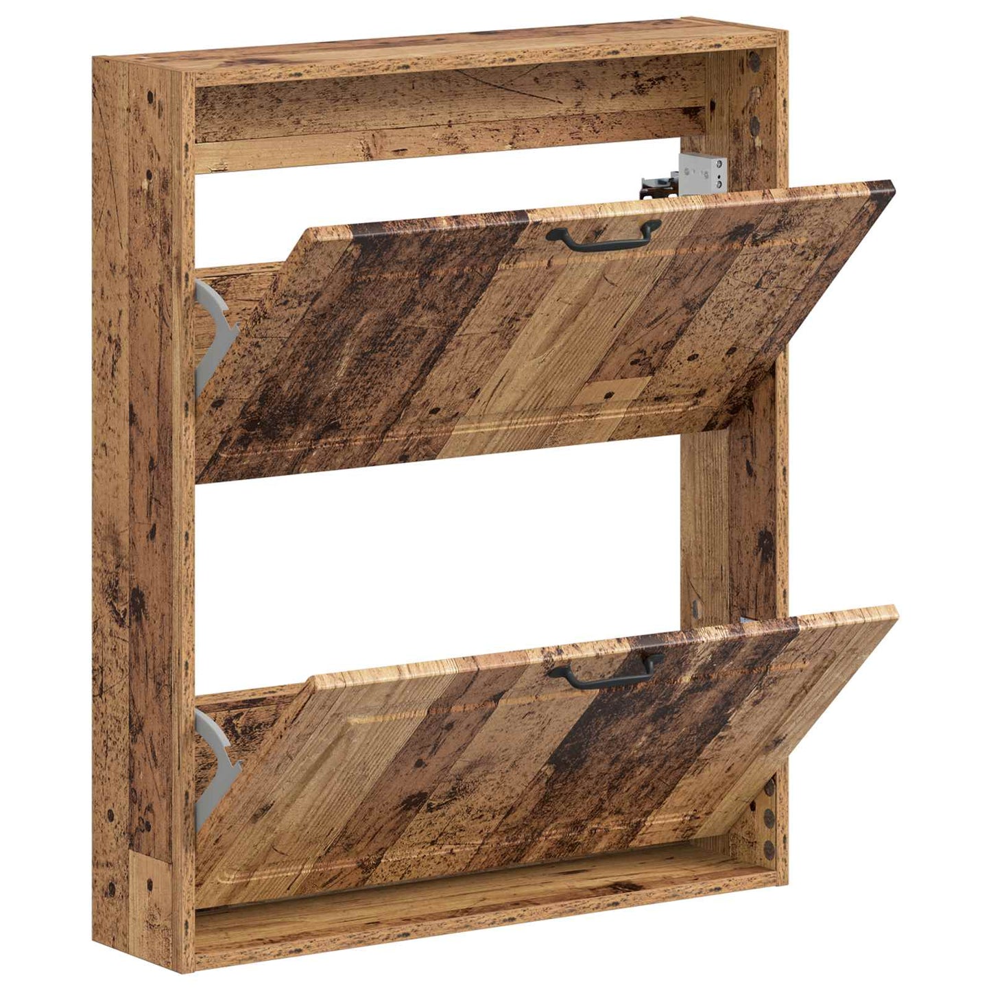 Wandmontierter Schuhschrank UTRECHT 71 x 17 x 86 cm Altholz