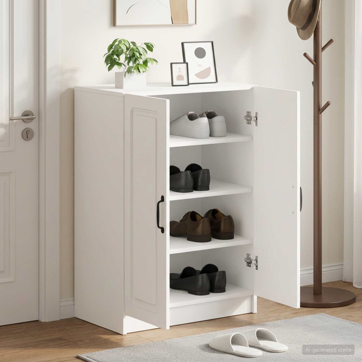 Schuhschrank UTRECHT 59,5 x 39,5 x 87 cm Holzwerkstoff Weiß