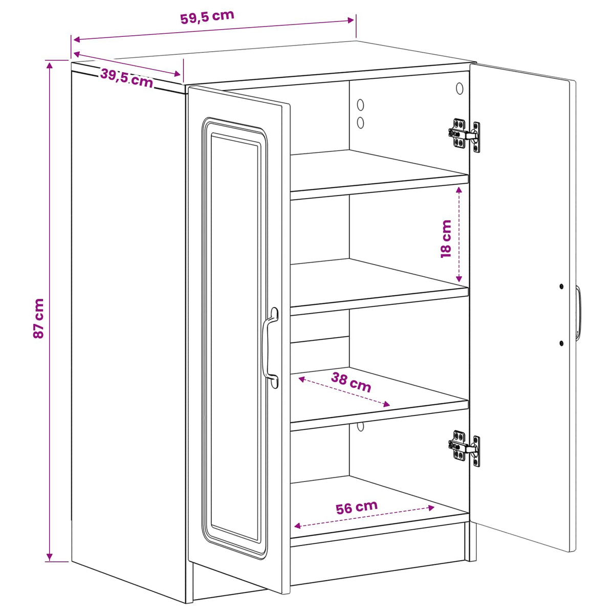 Schuhschrank UTRECHT 59,5 x 39,5 x 87 cm Holzwerkstoff