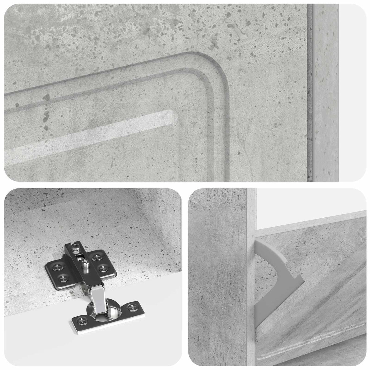 Schuhschrank UTRECHT 78 x 24 x 100 cm Holzwerkstoff Betongrau